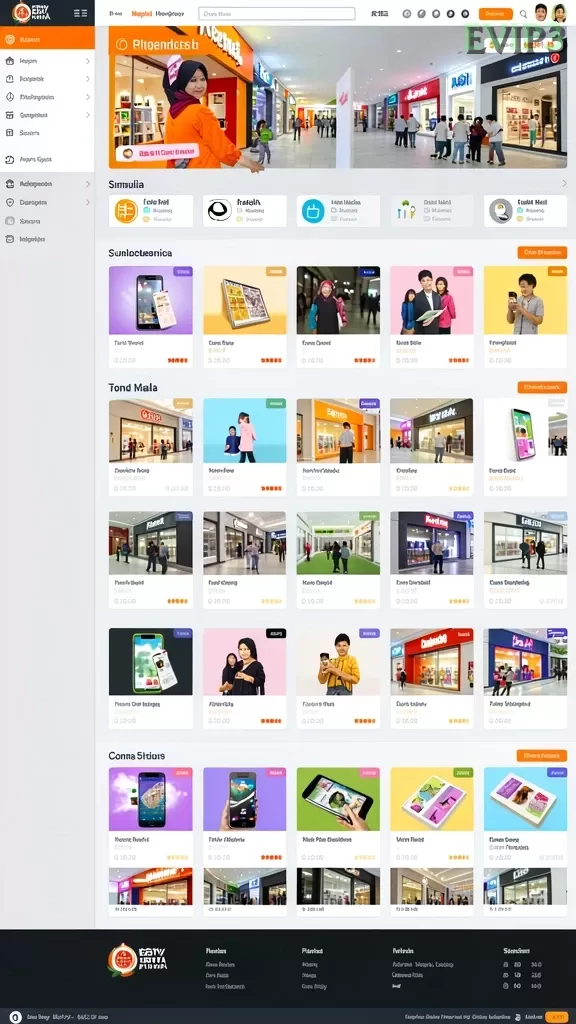 Cuplikan layar NV77 — menu navigasi