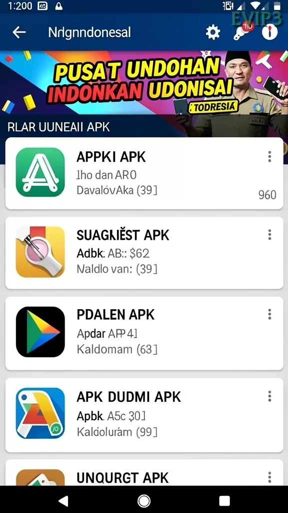 Cuplikan layar BIMA11 — menu navigasi